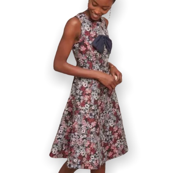 HP 🎉 Mignon Doo x Anthropologie Bow-Tie Floral Brocade XS Pet Blue Pink Cocktail - Picture 3 of 7